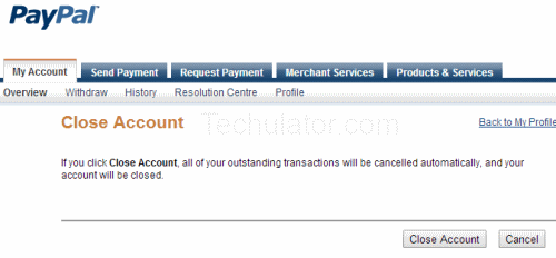 how to cancel a paypal account