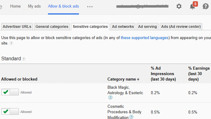 Adsense block dating ads