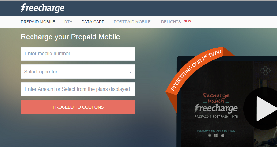 Paytm or freecharge coupons