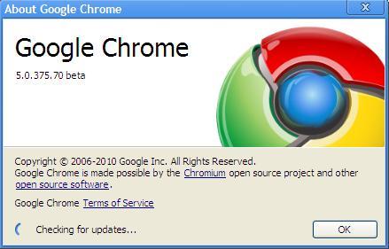 Chrome 5.0.375.86 Update