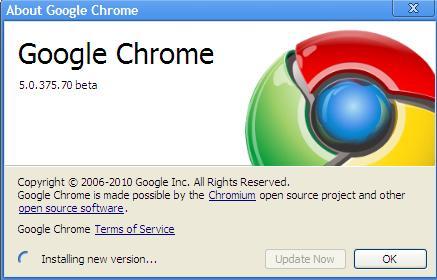 Google Chrome: Chrome 5.0.375.86 Update - Step 3