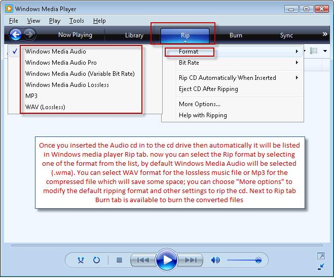 how to save music from cd to windows media player