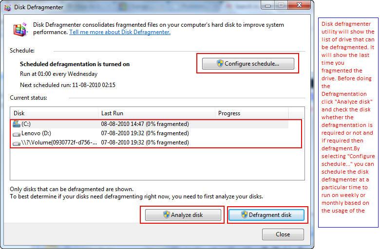 Defragment Now Windows Vista