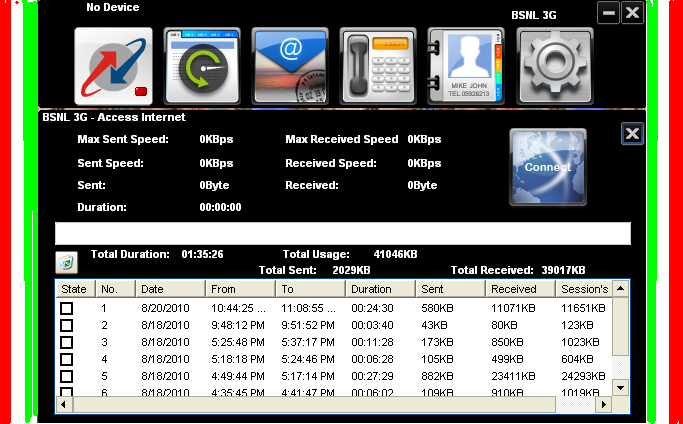 Connection of BSNL 3G technology in window 7 operating system