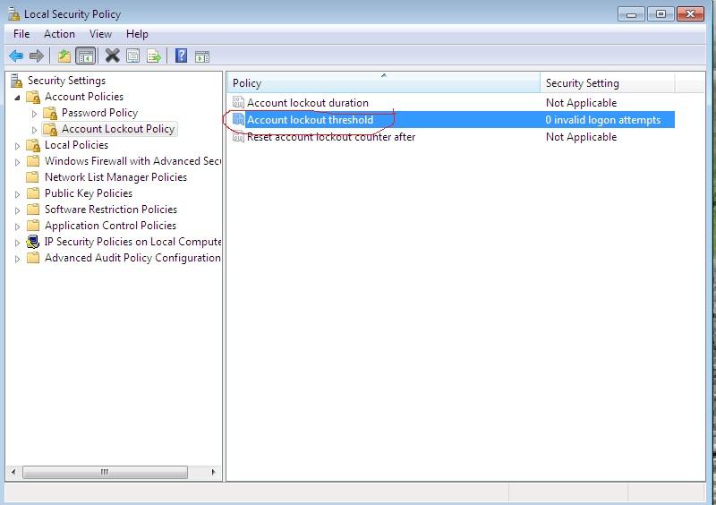 Selecting Account Lockout Threshold