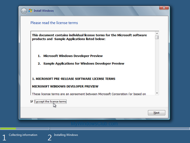 Windows 8 license terms