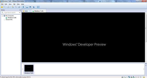 Installation starts in VMWare Workstation
