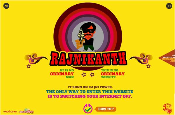 Rajinikanth’s website allaboutrajni.com runs without internet