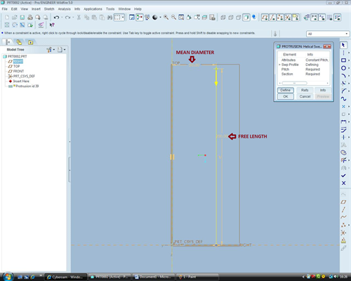 helical sweep profile