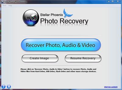 Stellar Phoenix Photo Recovery 5 software de pantalla animado ventana