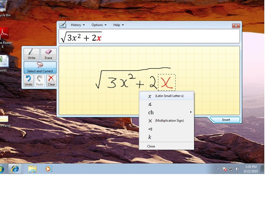 how do you use math input panel how do you use math input panel