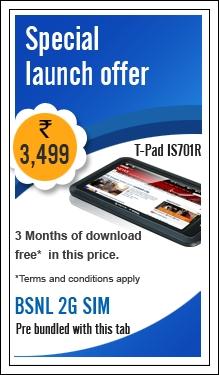 Aakash Tablet competitors are on line; BSNL Penta Tpad IS 701r offers better data plans