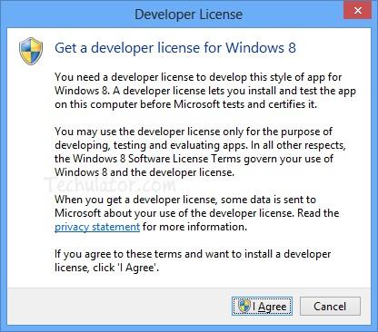 Windows 8 Developer License