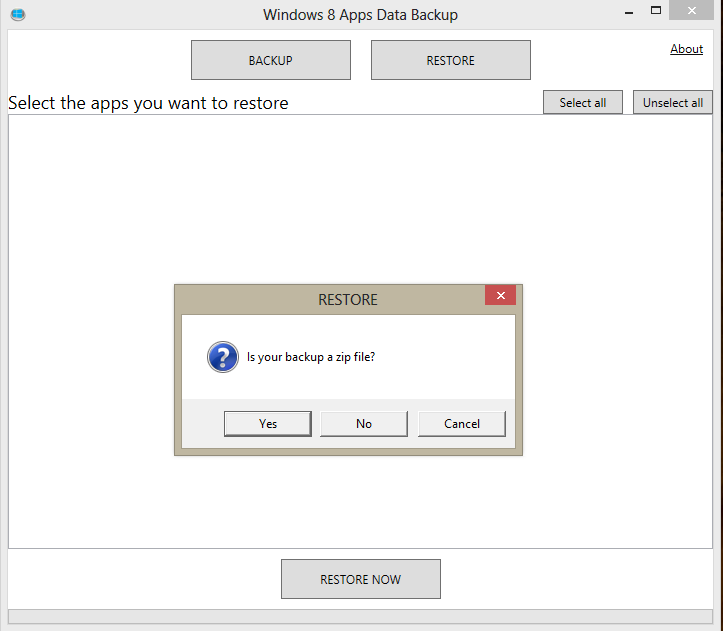 How to Backup and Restore App Data in Windows 8 using free utility?