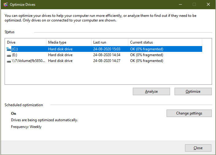 Perform Disk Defragmentation